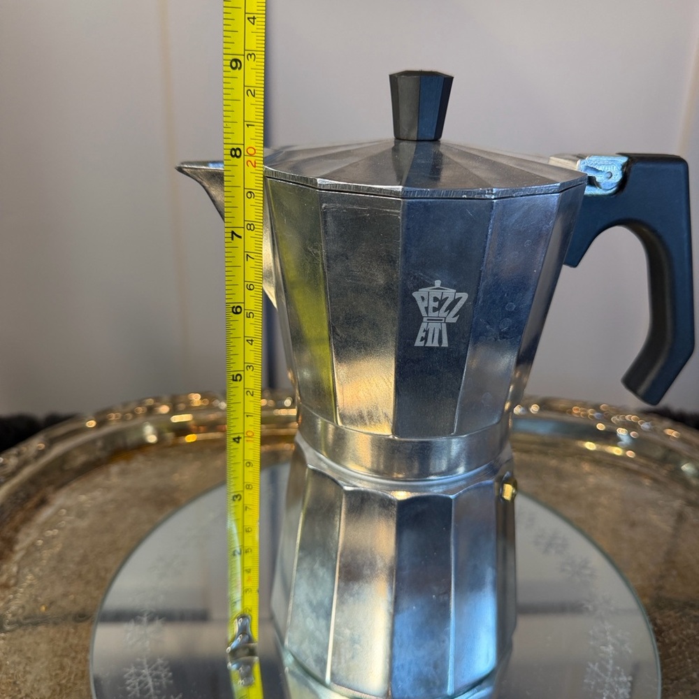 Pezetti Vintage Aluminum Stovetop Coffee Espresso Maker 9” Tall Made In Italy - Picture 8 of 8